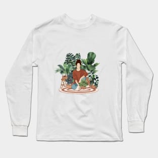 Plant lady, Girl with plants 2 Long Sleeve T-Shirt